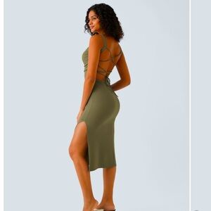 Halara | Backless Crisscross Midi Dress | Size L